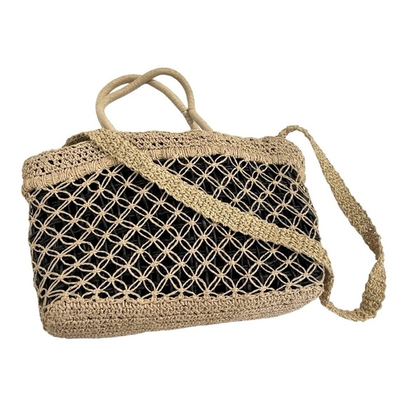 Raffia Net Crochet Raffia Tote
Bag Summer Tote Straw - Picture 2 of 11